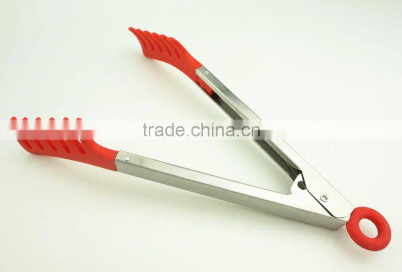 14069 Kitchen and Barbecue Grill Tongs Silicone Noodles PastaLocking Food Tong Salad Tongs