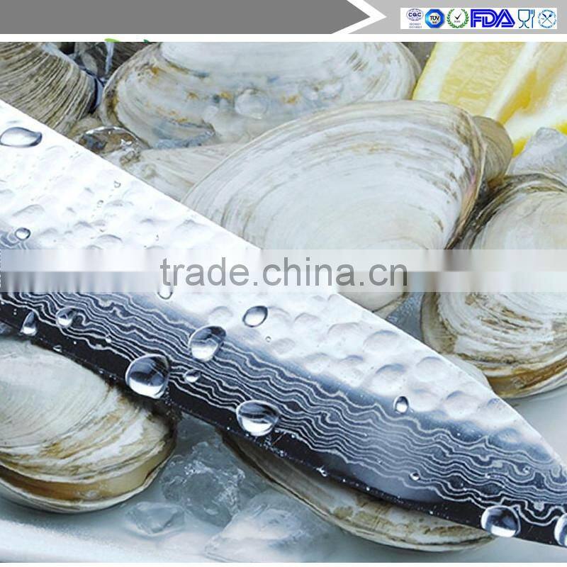 VG10 64 Layers Hammered Damascus Gyuto Japanese Chefs Knife 8.25 in (Western style Mahogany Handle)