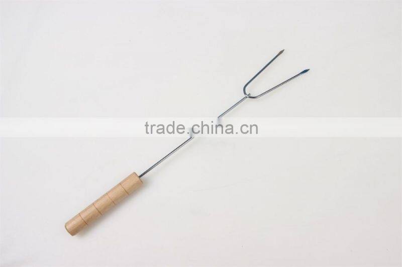 Outdoor Barbeque BBQ Forks Skewers Camping Grill Fire Sticks Eating Tools