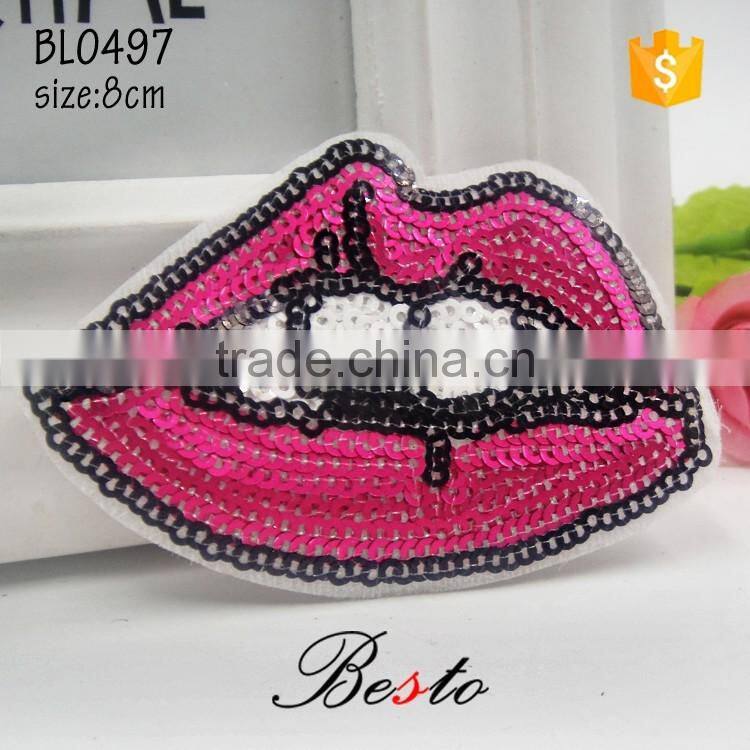 Custom wholesale bow sequin butterfly applique for garment