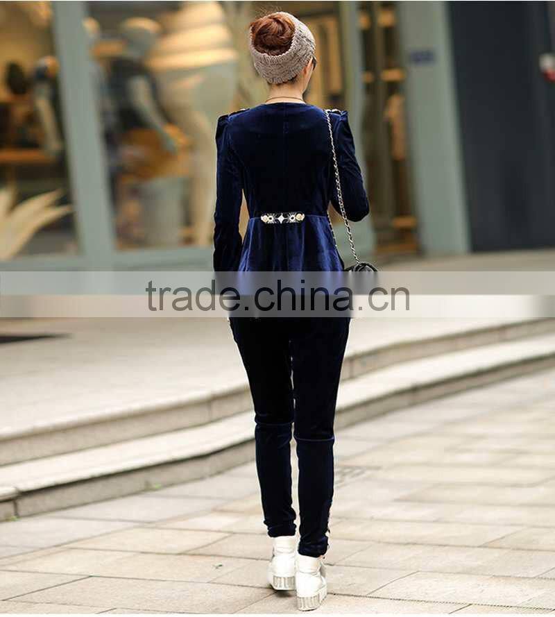 fashion Women's Lace ladies velour tracksuit