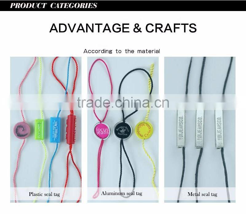 Transparent Garment String Seal Tag For Garment Hangtag
