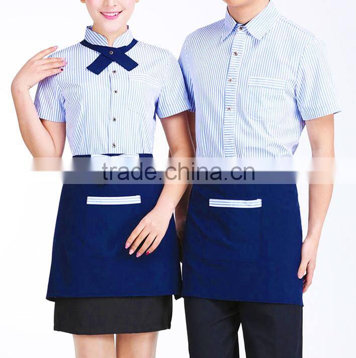 2017 OEM restaurant waiter maid waitress uniform