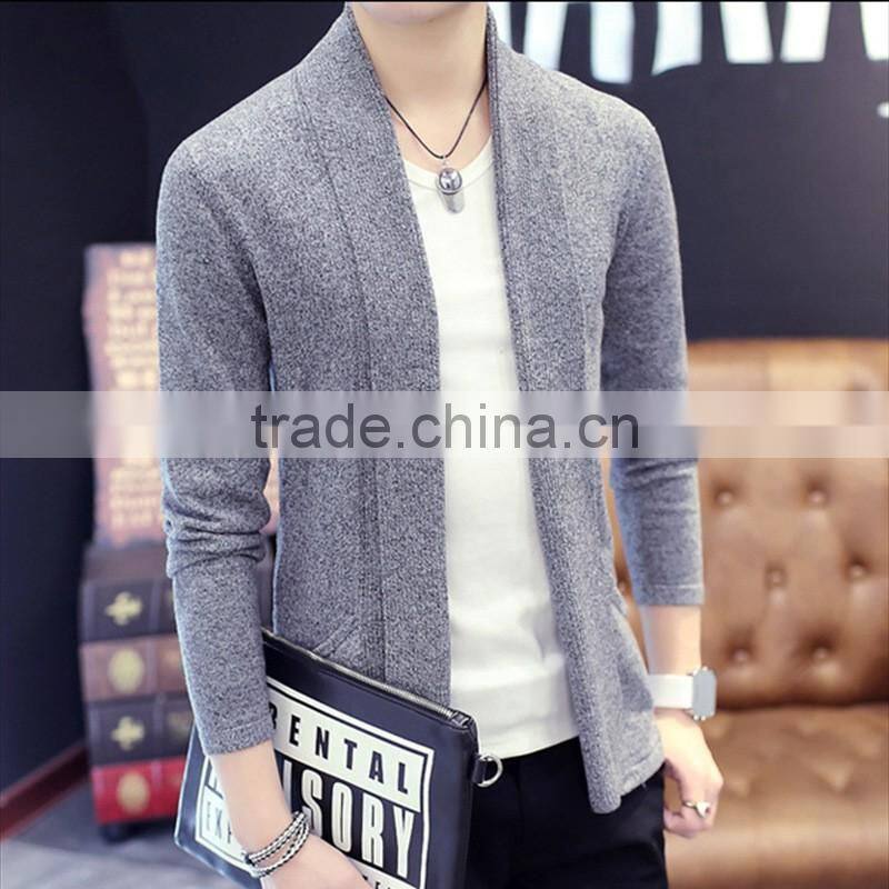 Mens V neck long sleeve cardigan 100%cotton latest designs for men knitted sweater