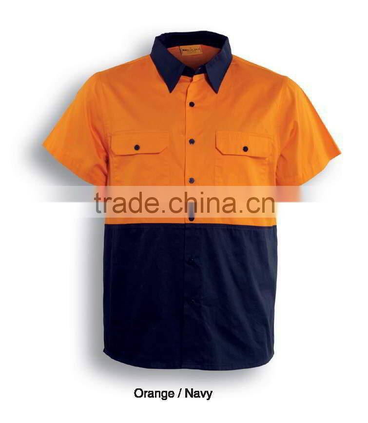 High visibility working uniform breathable reflective safety workwear shirts