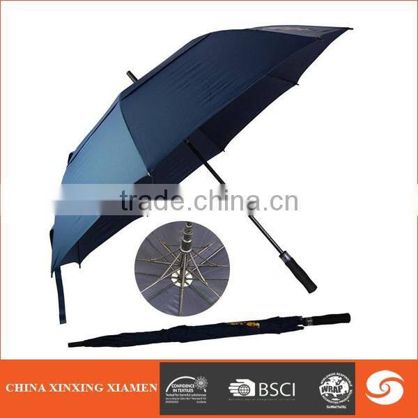 Blue polyester material cheap auto open 2 fold umbrella for outdoor