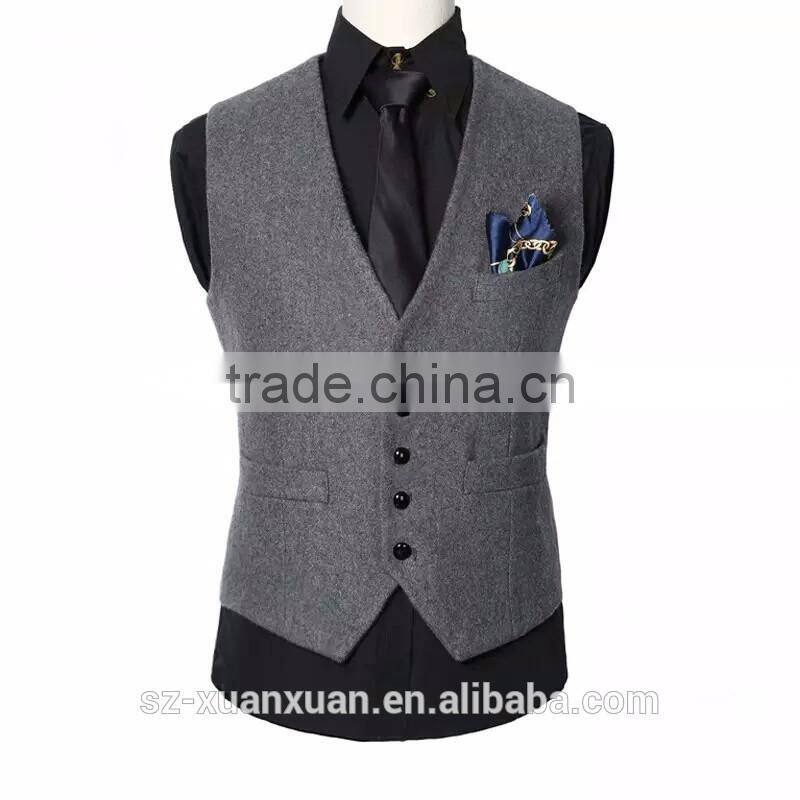 Custom fashion cotton waistcoat for men OEM design in China 2016