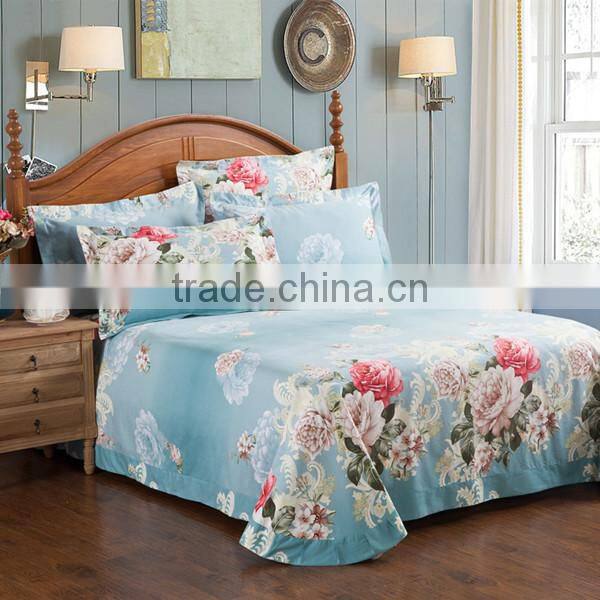 100%cotton big flower printed bedding set