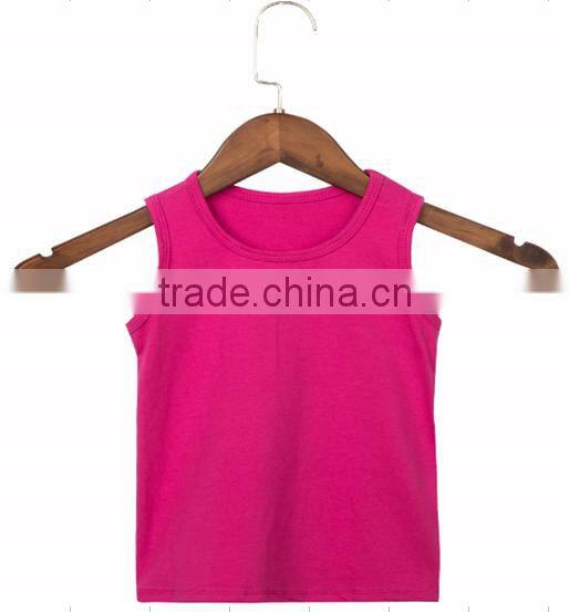 Wholesale cheap baby clothing 100% cotton baby girl vest children summer simple solid color waistcoat