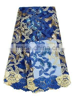 Wholesale African Wedding Lace Fabric Emboridery Dubai Lace With Sequins FL0184