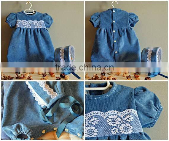 New Born Baby Clothes Girl Boutique With Front Lace Baby Girl Romper