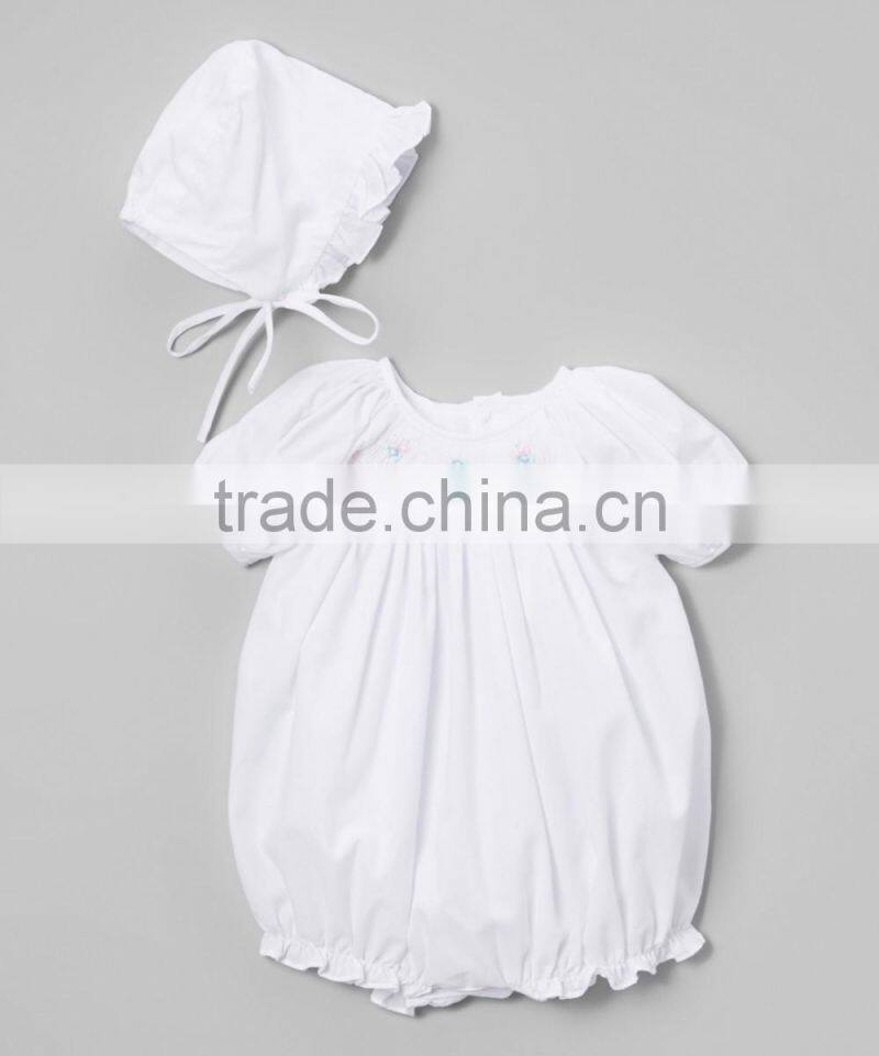 100% Cotton Woven Fabric Heirloom Monogramed Baby Colored Quilt Outfits Match Hat