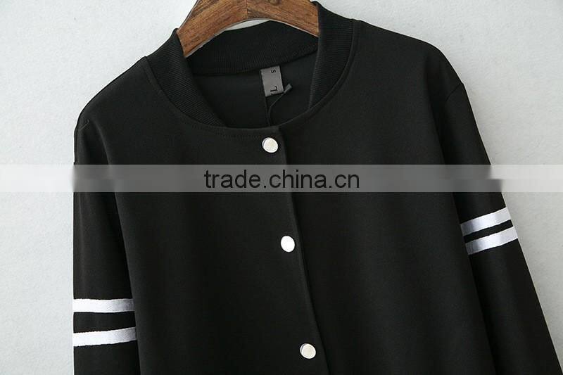 Brand New Cute Baseball Jacket Long Sleeve bomber jacket Stand Collar Slim Womens Coats And Jackets 2016