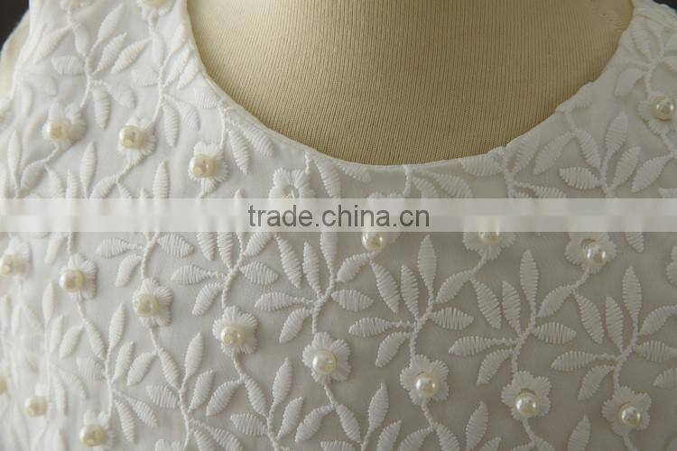 2017 New born baby clothes white first Communion dress Embroidery Flower baby cotton frocks designs 1 year baby girl dresses Hat