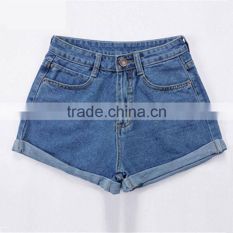 2017 plus size XL ladies summer hot high waist jean shorts for women