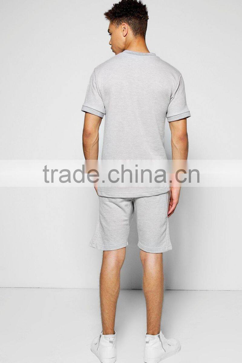 short sleeve tracksuit cotton and polyester sweatsuit for men custom