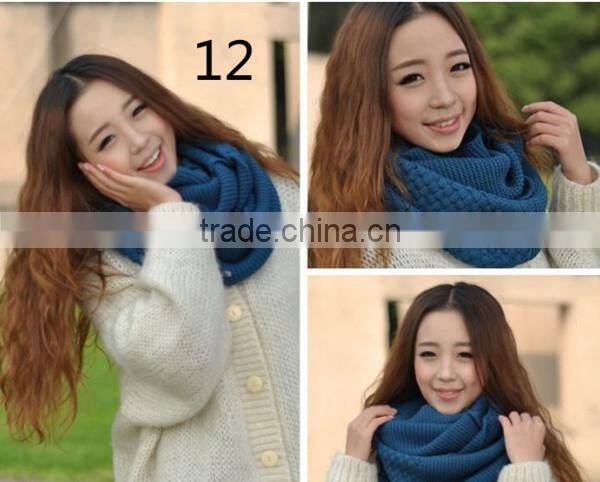 New arrival different color choice fashion design high quality acrylics material solid infinity hijab scarf for ladies