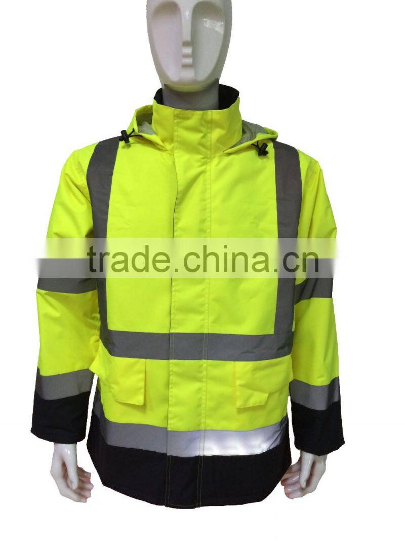 hi vis waterproof reflective winter thick jacket