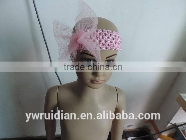 baby girl reseau hairband bowknot chiffon lace kids adjustable elastic headband wholesale