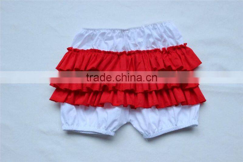 2017 Summer Little Angel Beautiful Ruffle Shorts Baby Girls White Red Color Ruffle Shorts