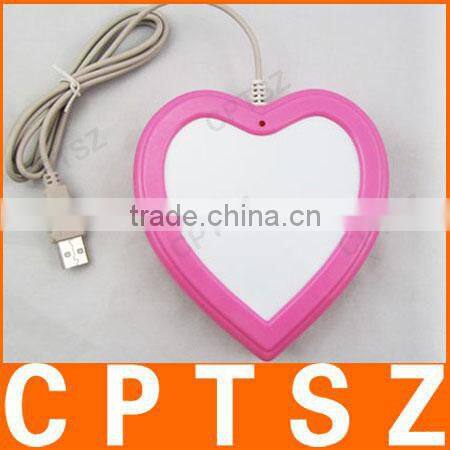 Heart-shape USB Cup Warmer/USB Coffee Warmer Heat Preservation Pad for Home and Office, Keep 60~70 Degrees Celsius