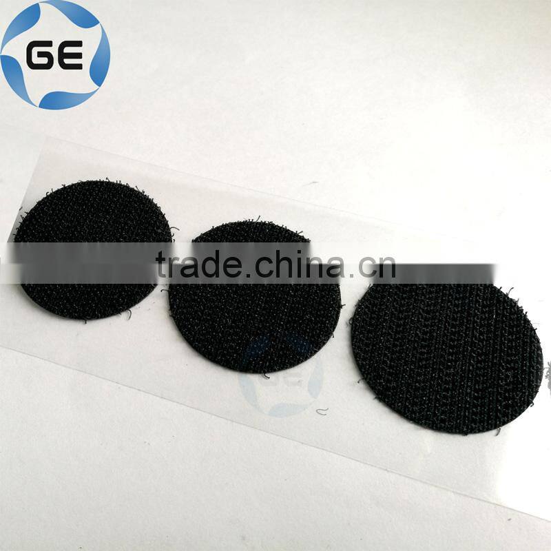 Self Adhesive Nylon Hook and Loop Dots with Anti-sticking Paper Customized Round Sticky Hook Loop Dot with Back Hot Melt Glue