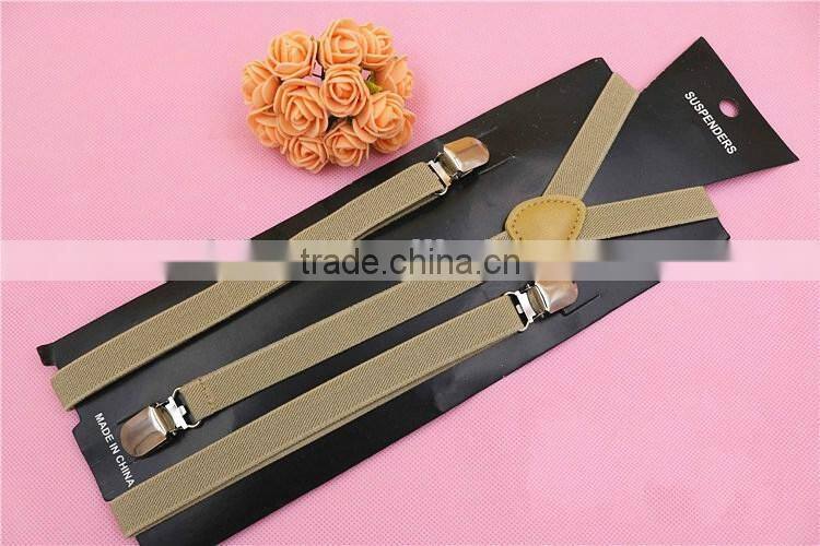15 Colors 0.6 Inch Clip-on Suspenders Elastic Y-Shape Adjustable Braces