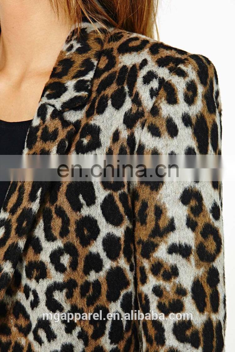 Wholesale women's coat,fashion blazer for women, leopard printed women blazer