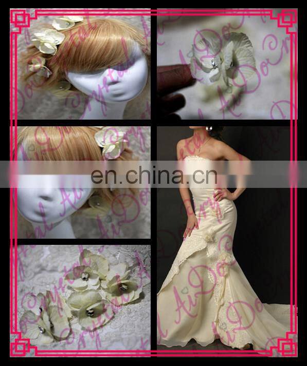 Aidocrystal Lace Bridal Headband Wedding Hair Accessories handmade floral wedding headpiece