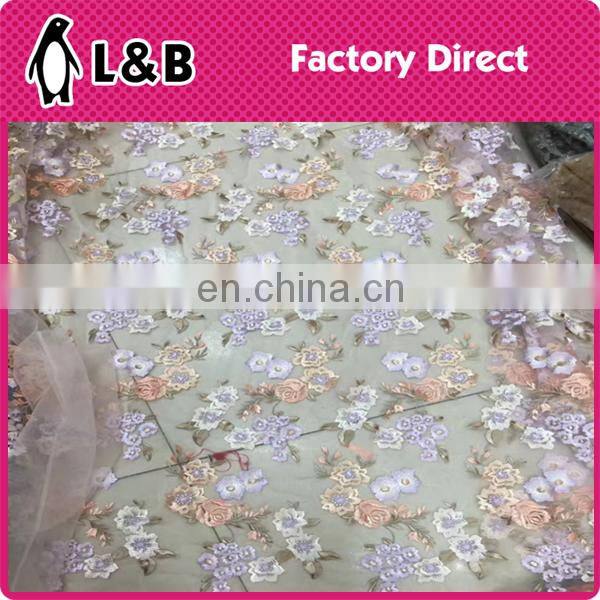wholesale popular embroidery lace fabric with sequin