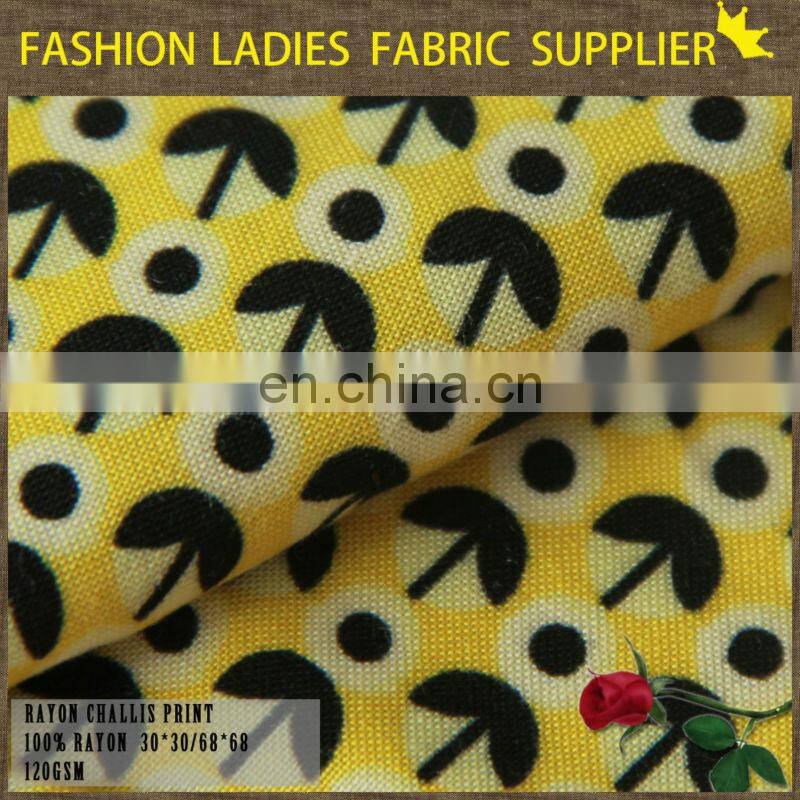2015 spring new design printed viscose fabric composition viscose rayon fabric