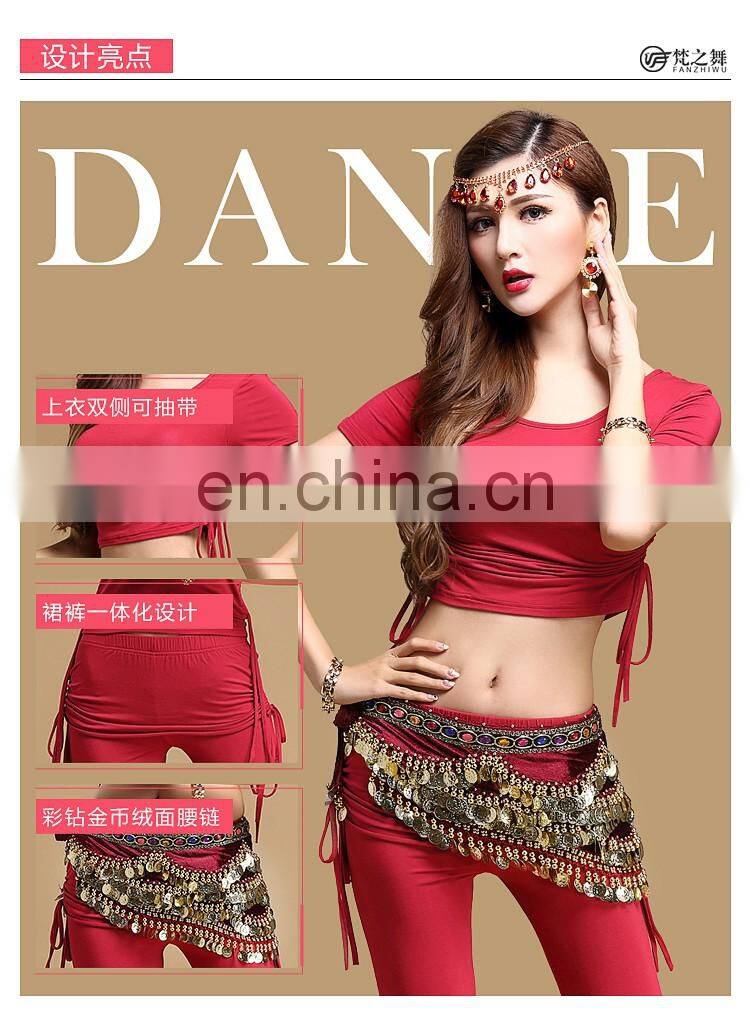 T-5115 Modal summer short sleeve practice belly dance costume