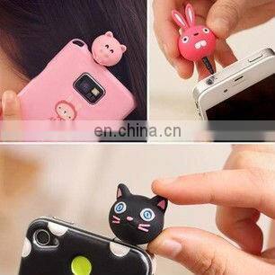 cheap cut dog haped earphone plug,Fashion earphone Dust Plug ,promotional cartoon earphone plug
