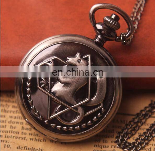 Game Fullmetal Alchemist Classic Pocketwatch Necklace Rings Antique Pocket Watches Quartz Pocket Watch
