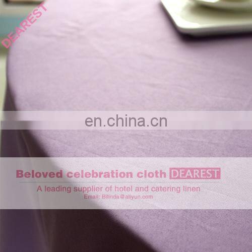 Cheap price pink wedding table cloths Wholesale polyester plain round table cloth