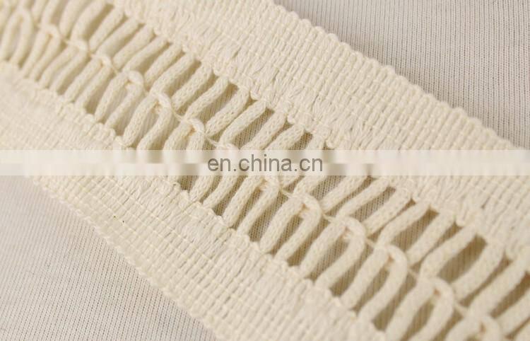 New design fancy embroidery natural ladder cotton lace trim for bag