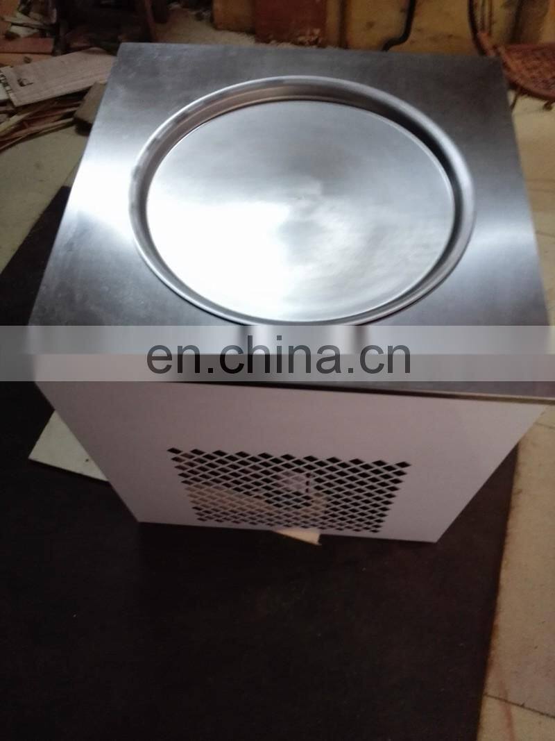 Flat Pan Frozen Yogurt Real Fruits Fry Ice Cream Machine
