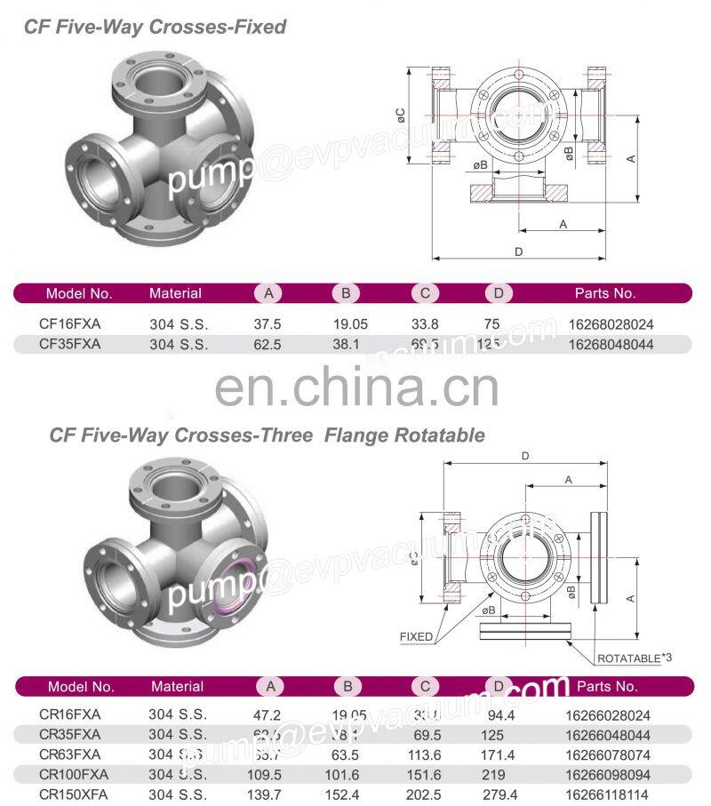 CF Stainless 304 clamp fitting for Vacuum bellow with flange components