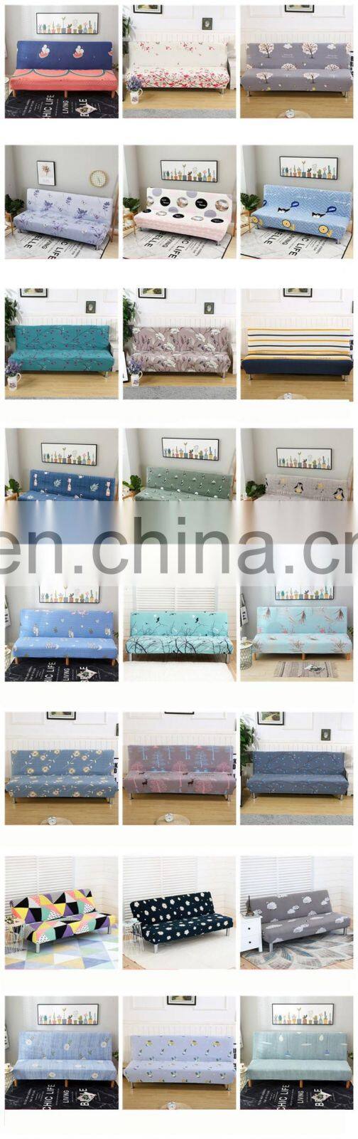 Printed Sofa Bed Cover Futon Slipcover Full Folding Elastic Armless Sofa Protector Cover