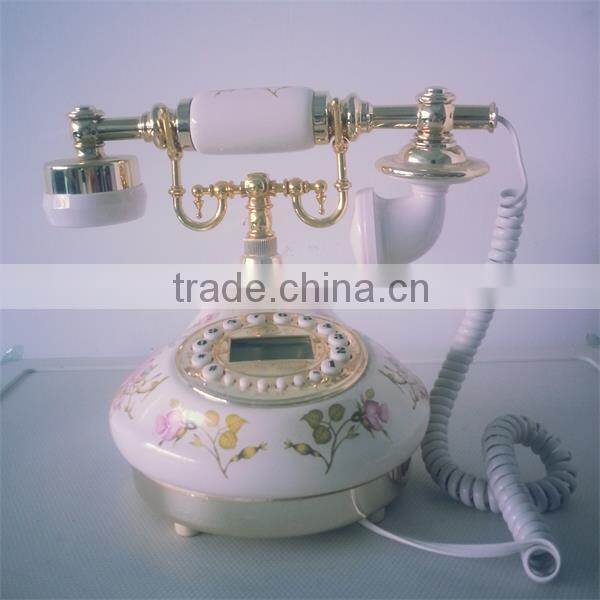 Porcelain material light color antique telephone