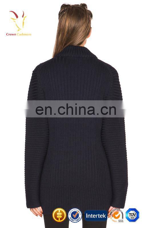 Zipper Placket Long Open Knit Cardigan Coat