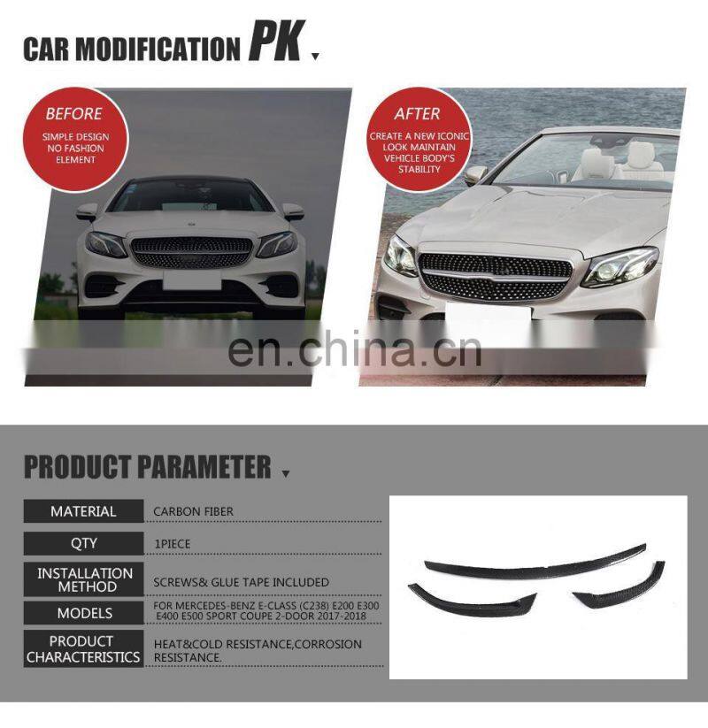 Carbon Fiber Front Bumper Lip for Mercedes-Benz E-Class C238 E200 E300 E500 Sport Coupe 2-Door 2017-2018