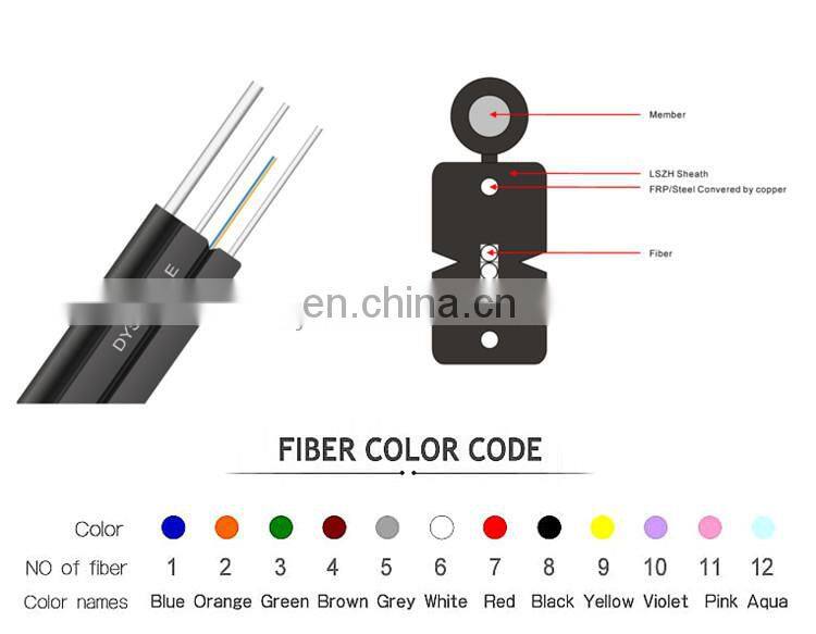 FTTH drop cable 1 & 2 core ,SM G657A1 indoor & outdoor fiber optic flat drop cable