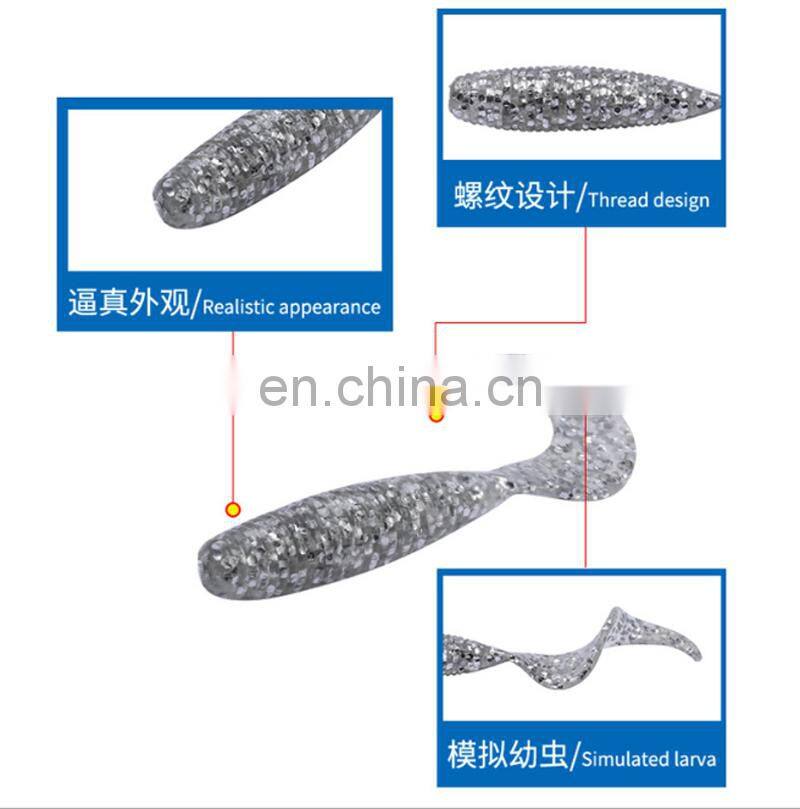 65mm 2.8g 10 pcs Per Bag Wholesale fishing soft lure Good Price bass Big Weave Tail FISHING SOFT LURES