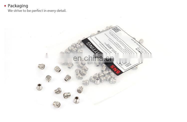 SNS BKC-V series stainless steel tube fittings pneumatic valve flat end exhaust muffler air silencer