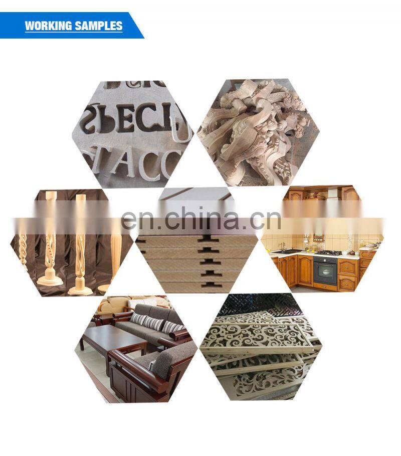 Strong model T shape double heads 1325 wood CNC with 4 axis rotary 200mm diameter DSP A18 controller