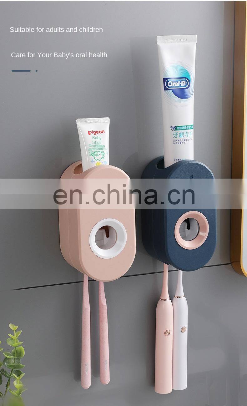 Adhesive Automatic Toothpaste Squeezer Set, Wall-mounted Toothpaste Holder rack Wall Suction Toothpaste Squeezer
