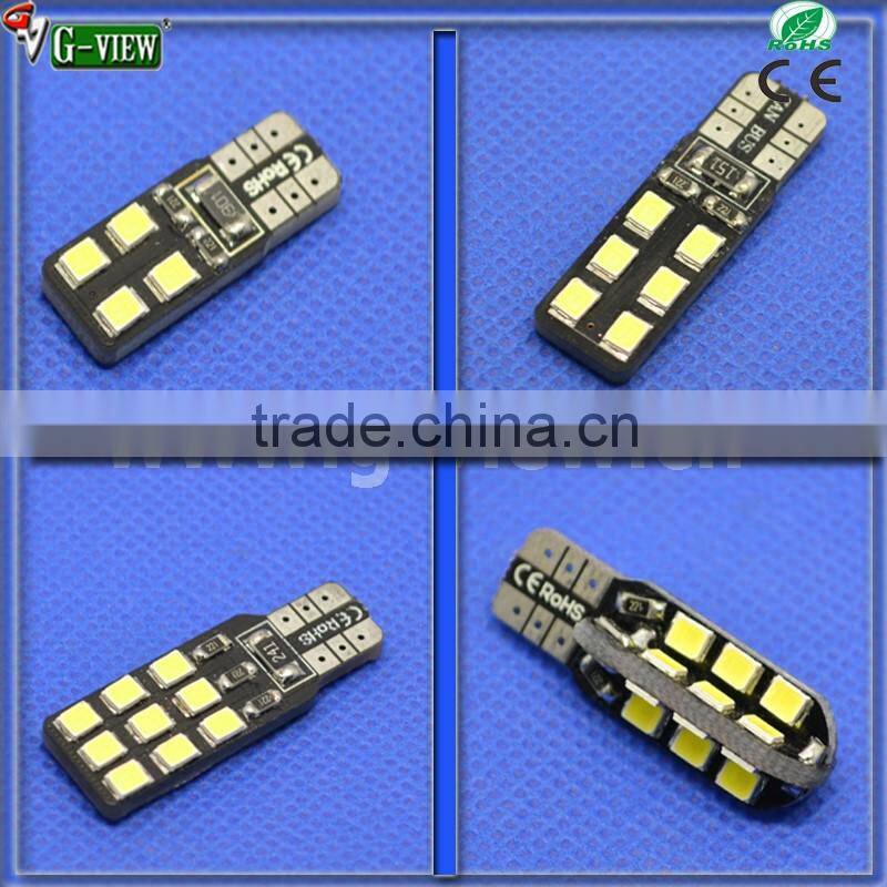China led dongguan car led factory 2835smd bulb t10 canbus 12smd 12V DC