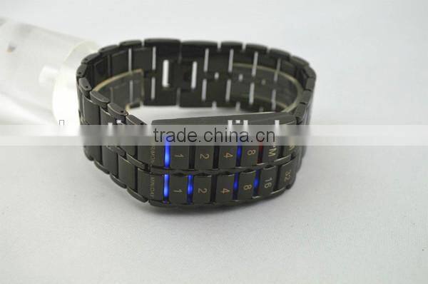 Lava iron samurai blue LED digital bracelet wrist watches for mens gift