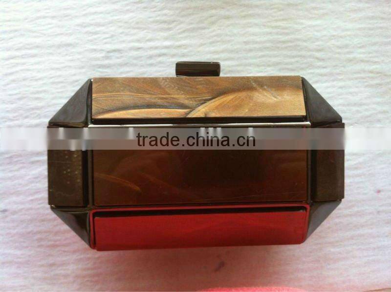 2012 fashion amber resin evening clutch